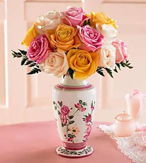 The Laura Ashley� Mixed Rose Bouquet presented by FlowersToAll