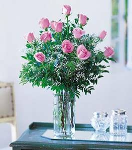 A Dozen Long Stem Pink Roses