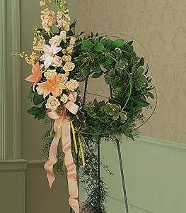 Flowers To All Presents Peach Comfort Wreath