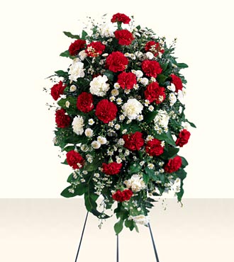 Crimson and White Standing Spray